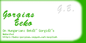 gorgias beko business card